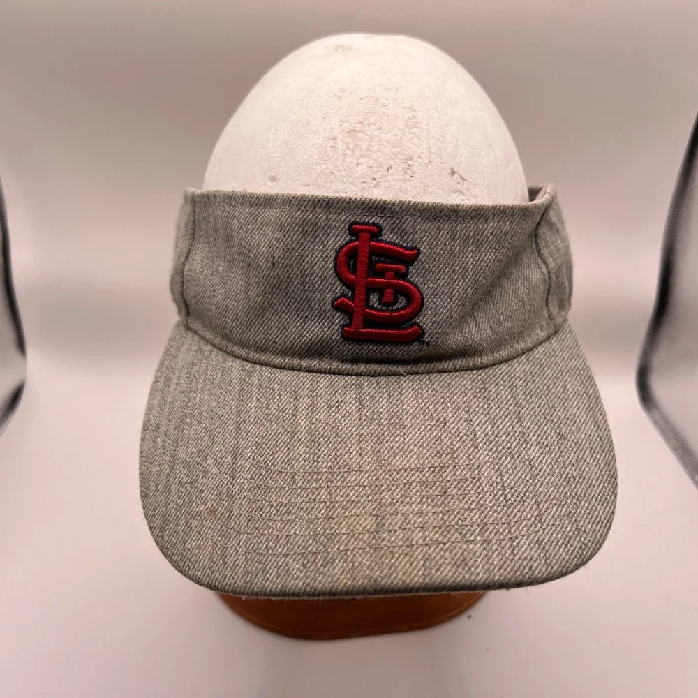 St Louis Cardinals MLB Visor Hat Gray Red Adjustable STL Baseball Logo